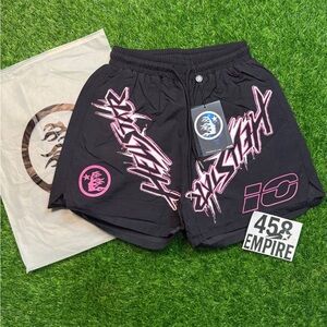 Hellstar Black and Pink Graphic Men Shorts